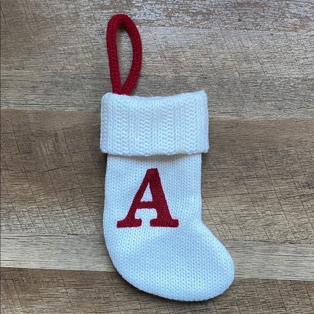 Wondershop Cream Knit Holiday Stocking with Initial A